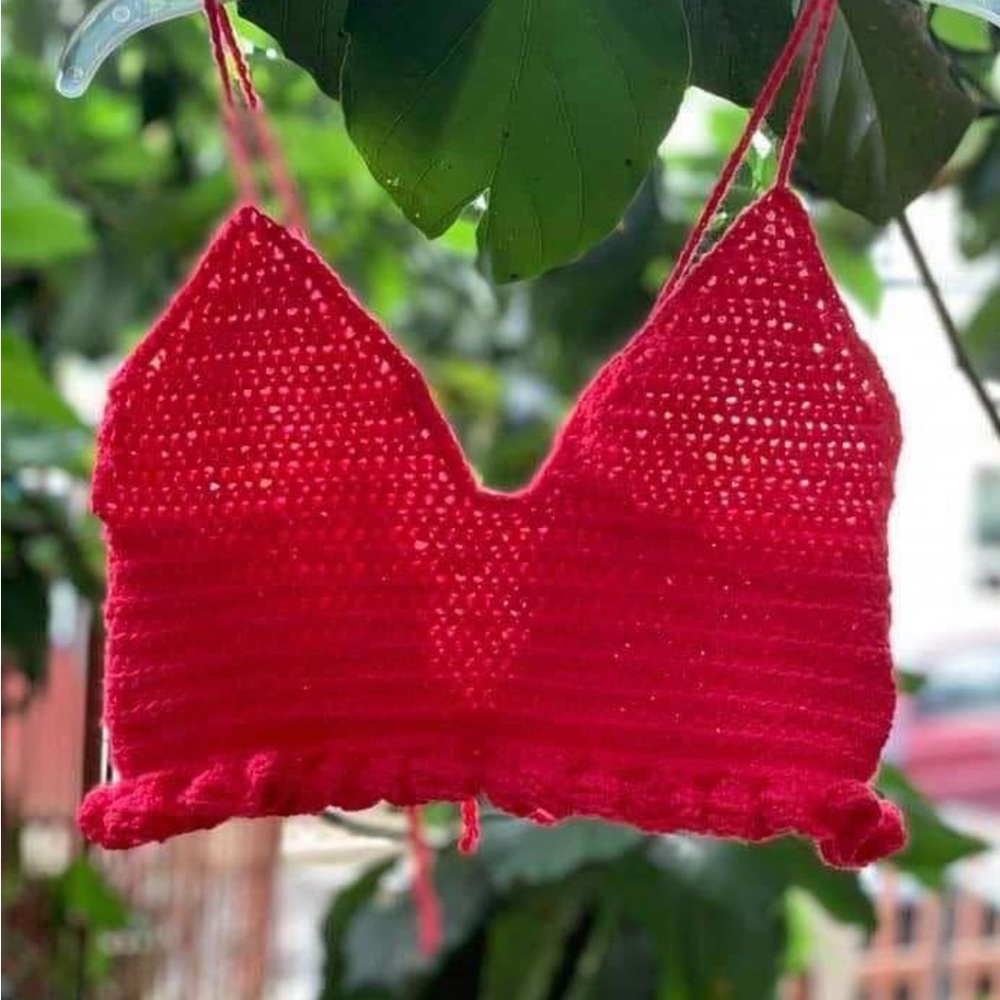 Handmade Red Crochet Crop Top
